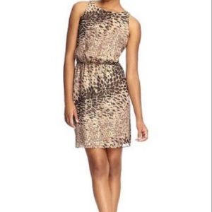 Tibi Lurex Leopard Print Chiffon Dress Sleeveless
